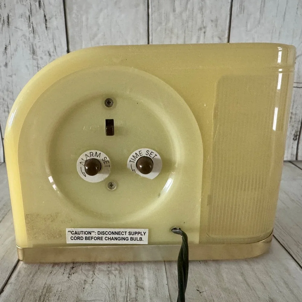 Westclox Yellow Big Ben Moon Beam Clock Cream Art Deco Retro Electric #43000